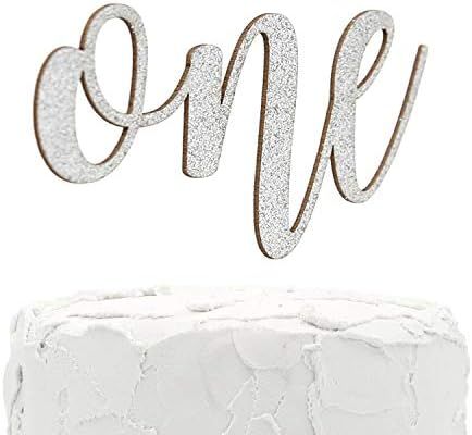 NANASUKO 1st Birthday Cake Topper - one - Double Sided Silver Glitter - Premium Quality Made in U... | Amazon (US)