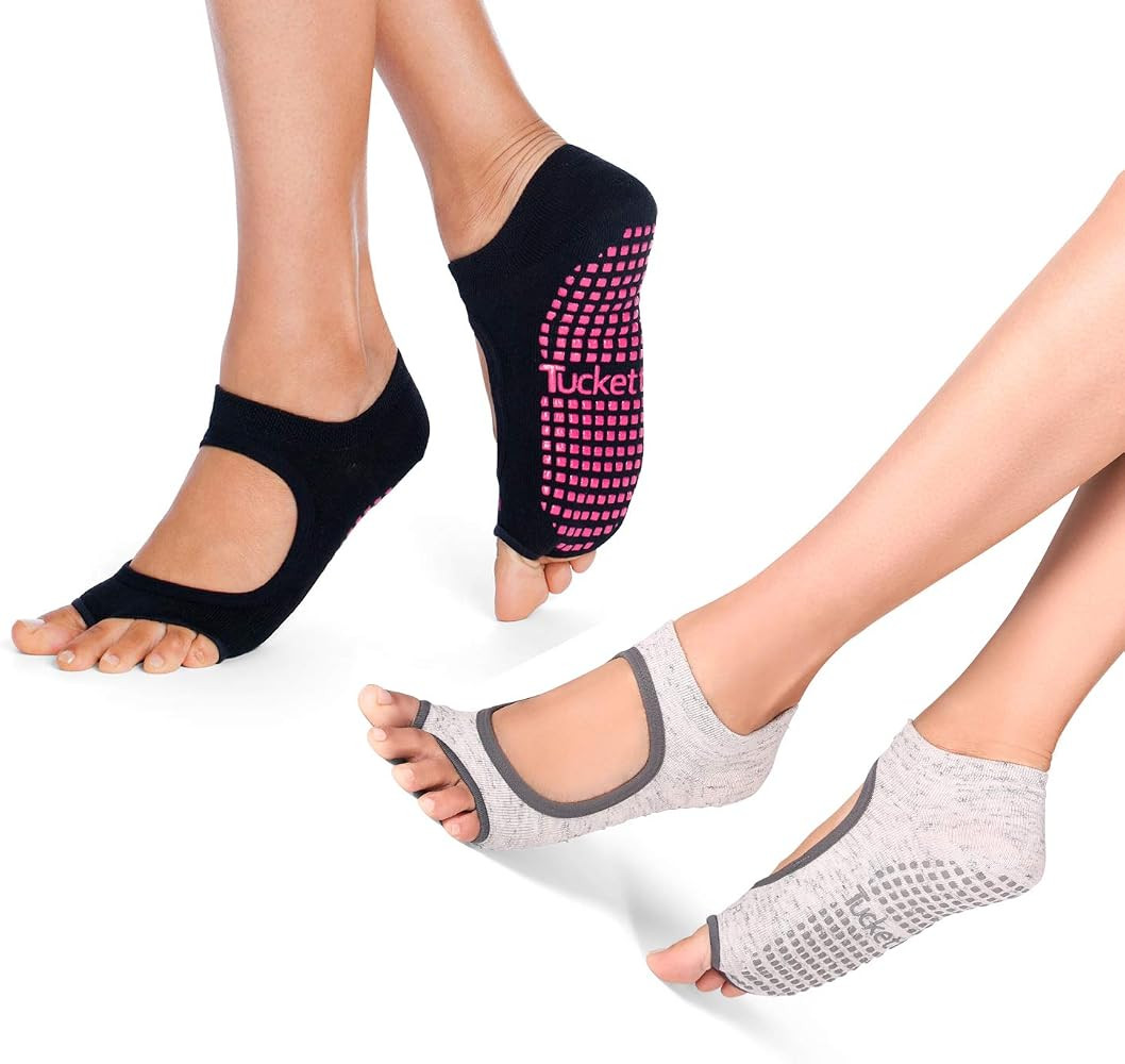 Tucketts Allegro Toeless Non-slip Grip Socks - Cotton Socks for Yoga, Barre, Pilates, Dance, Ball... | Amazon (US)
