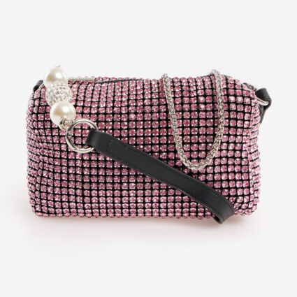 Pink Diamante Clutch Bag | TK Maxx