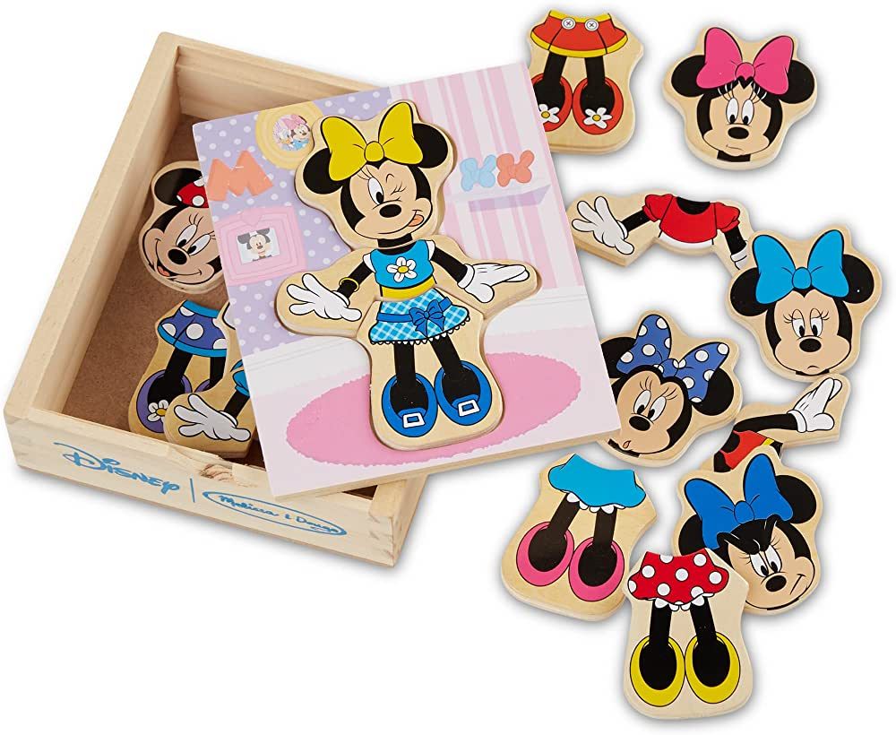 Melissa & Doug Disney Minnie Mouse Mix and Match Dress-Up Wooden Play Set (18 pcs) - Minnie Mouse... | Amazon (US)
