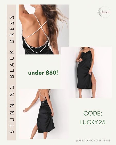 This super cute black pearl back detail dress is under $60 with code: LUCKY25

Black dress | evening dress | date night | affordable fashion | little black dress | pearl detail 

#LTKsalealert #LTKwedding #LTKunder100