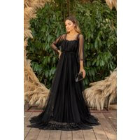 Long Black Maxi Dress, Tulle Fall Wedding Guest Formal Gown, All Sizes S To Xl | Etsy (US)