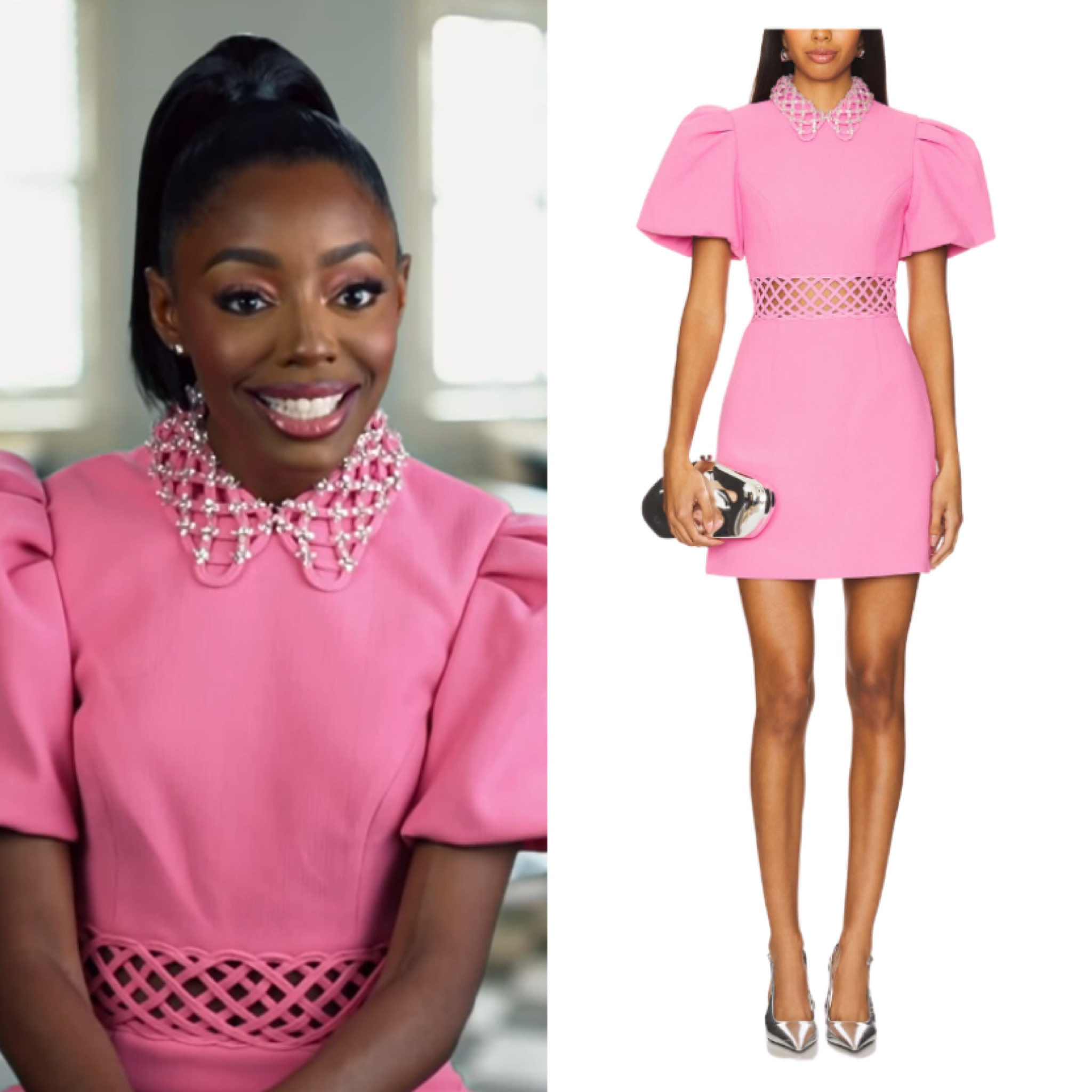 Venita Aspen’s Pink Embellished Confessional Look 