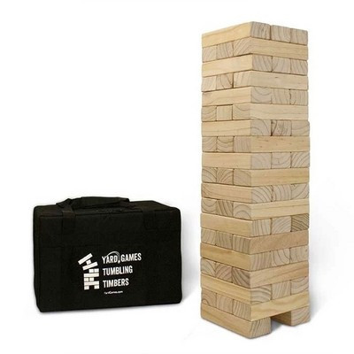 Yard Games Giant Tumbling Timbers Wood Stacking Party Tailgate Backyard Game Indoor Outdoor with Carrying Case for Kids Adults, 30 Inch, Natural | Target