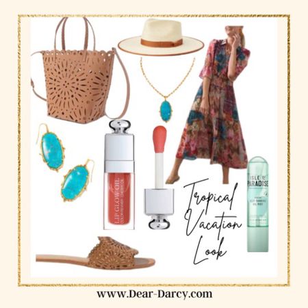 Vacation Travel look

Chicos printed dress
Lack of color hat
Chicos laser cut sandals and match tote bag

Dior lip oil
Isle of paradise self Tanner 

Kendra Scott jewelry 

Perfect look for vacation or Spring/summer



#LTKtravel #LTKstyletip #LTKFind