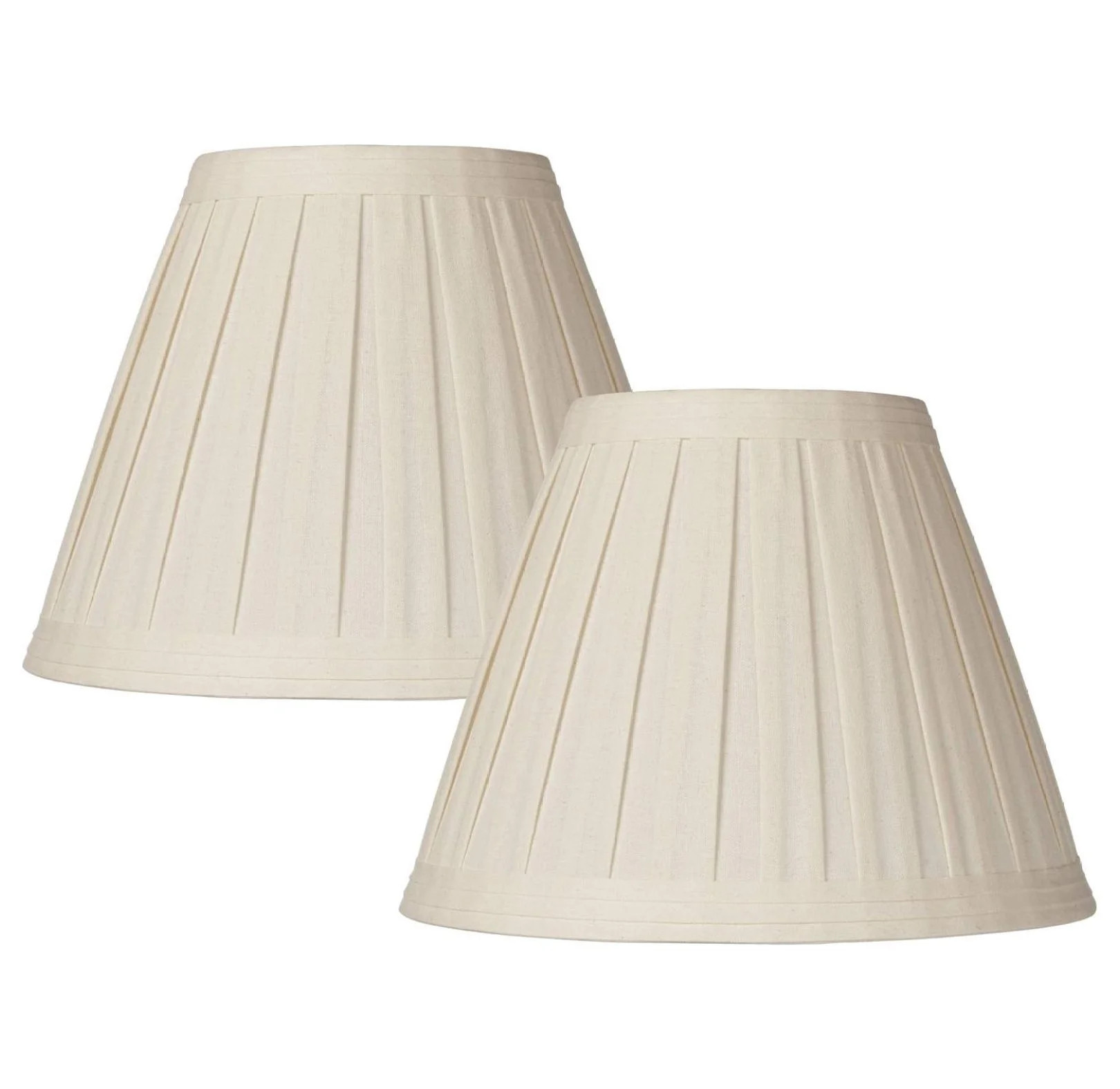 Set of 2 Creme Linen Box Pleated Medium Drum Lamp Shades 7" Top x 14" Bottom x 11" High (Spider) ... | Walmart (US)