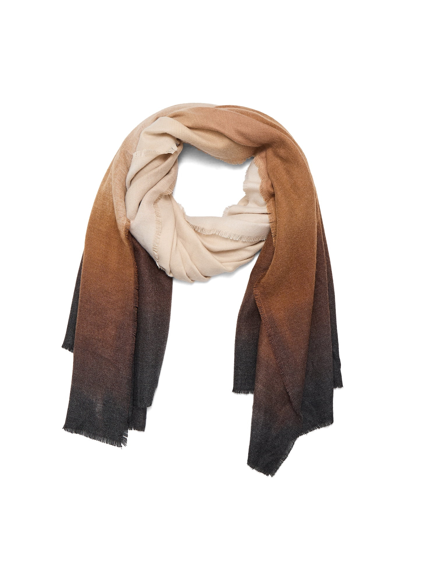 Time and Tru Women's Ombre Blanket Scarf, Coffee Swirl | Walmart (US)