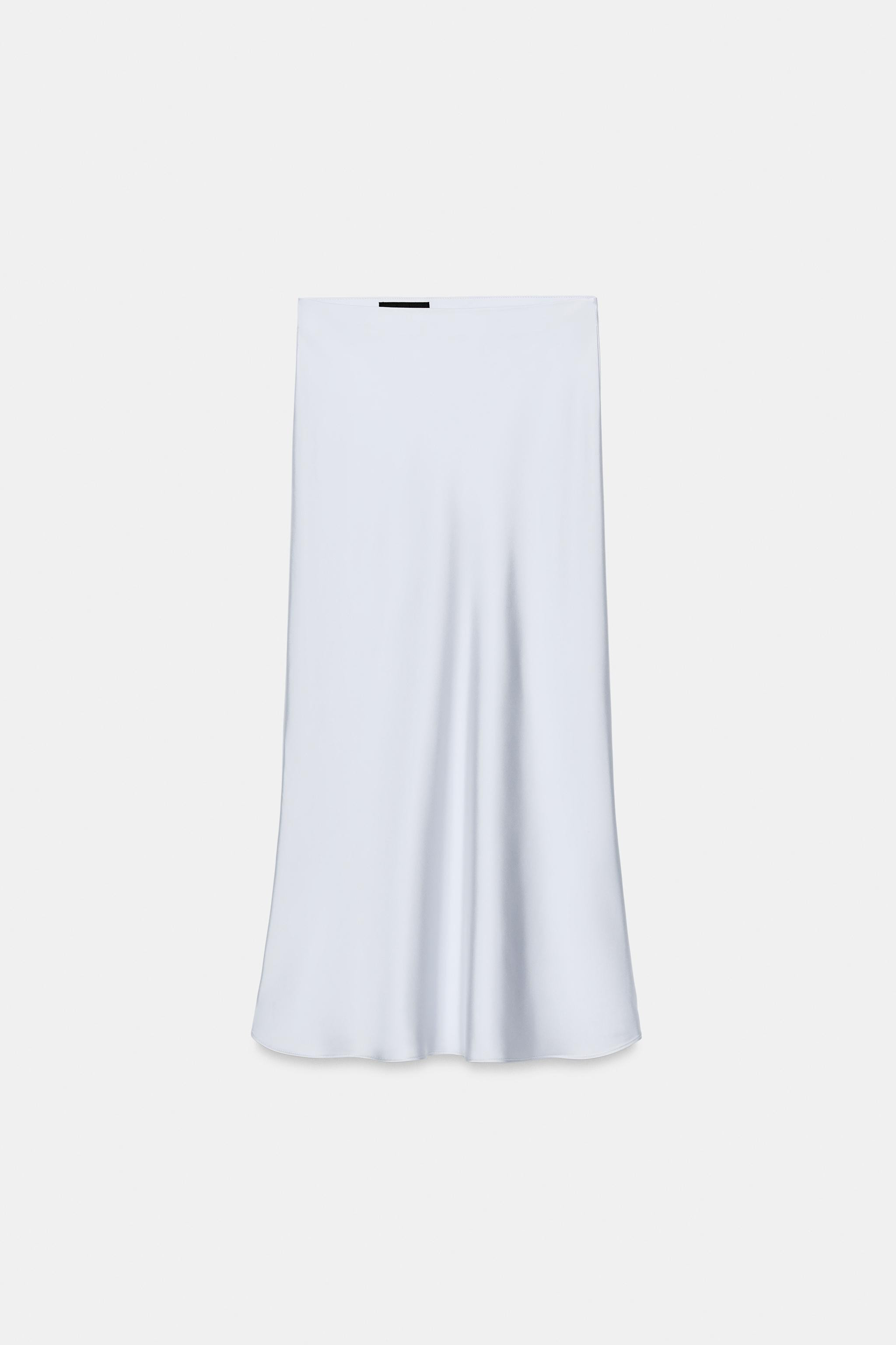POLKA DOT SATIN EFFECT MIDI SKIRT | Zara US