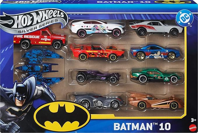 Hot Wheels Toy Cars, Batman-Themed 10-Pack, Set of 10 Die-Cast Vehicles Including a Batmobile & a... | Amazon (US)