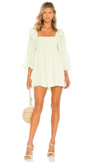 Thea Mini Dress in Mint Green | Revolve Clothing (Global)
