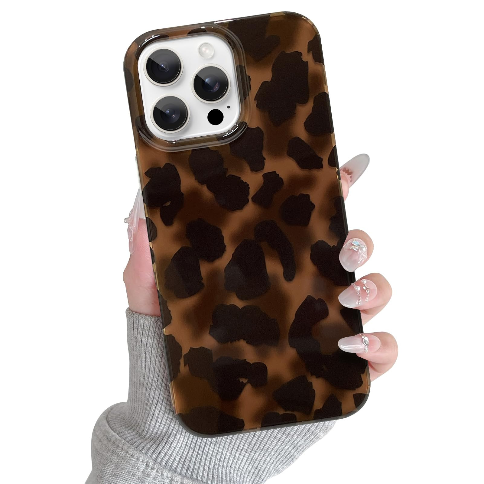 Compatible with iPhone 16 Pro Case Double Layer Leopard Print Design Hard PC Bumper Protective Ph... | Amazon (US)