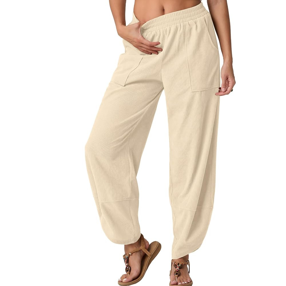 Womens Wide Leg Harem Pants Palazzo Boho Casual Loose Elastic Waist 2025 Travel Vacation Outfits ... | Amazon (US)