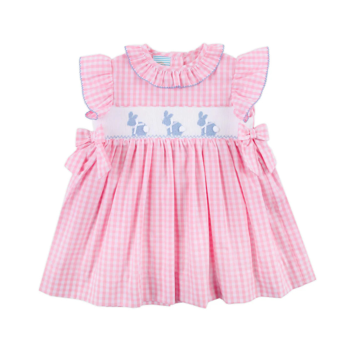 Bunny Tail Smocked Pink Gingham Beverly Dress | Classic Whimsy