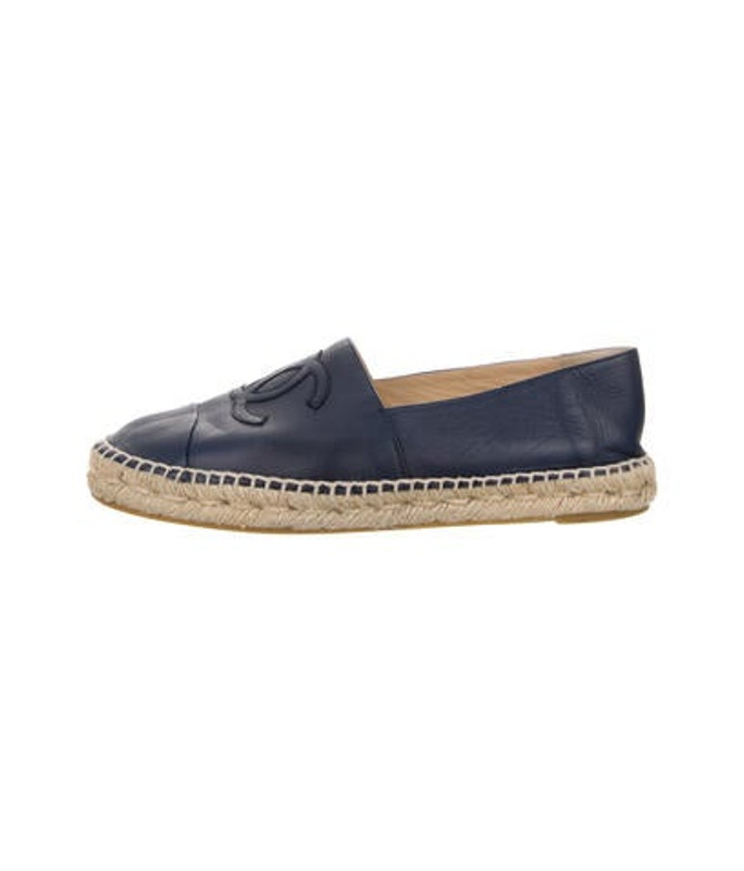 Chanel Lambskin CC Espadrilles Navy Chanel Lambskin CC Espadrilles | The RealReal