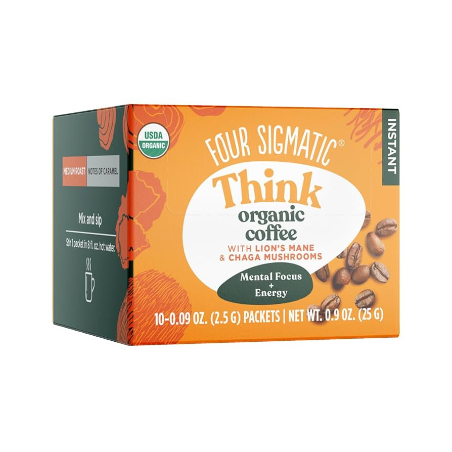Four Sigmatic Focus Organic Mushroom Coffee | Instant Mushroom Coffee Mix with Lion's Mane, Chaga... | Amazon (US)