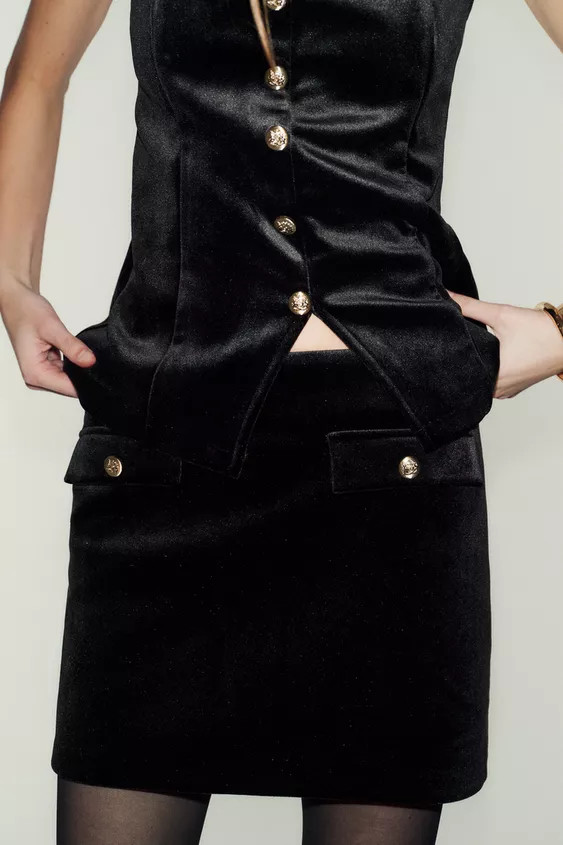 VELVET SHORT SKIRT | Zara UK