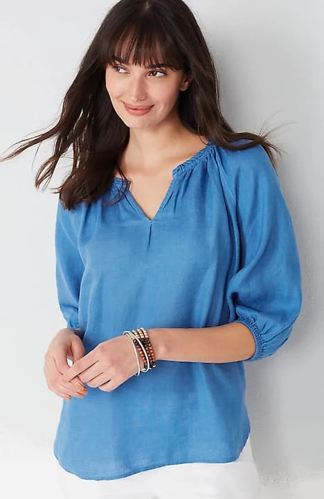 Linen Relaxed Peasant Top | J. Jill