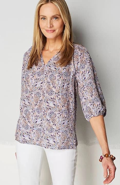 Linen Relaxed Peasant Top | J. Jill