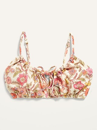Gathered Keyhole-Front Bikini Swim Top for Women | Old Navy (US)