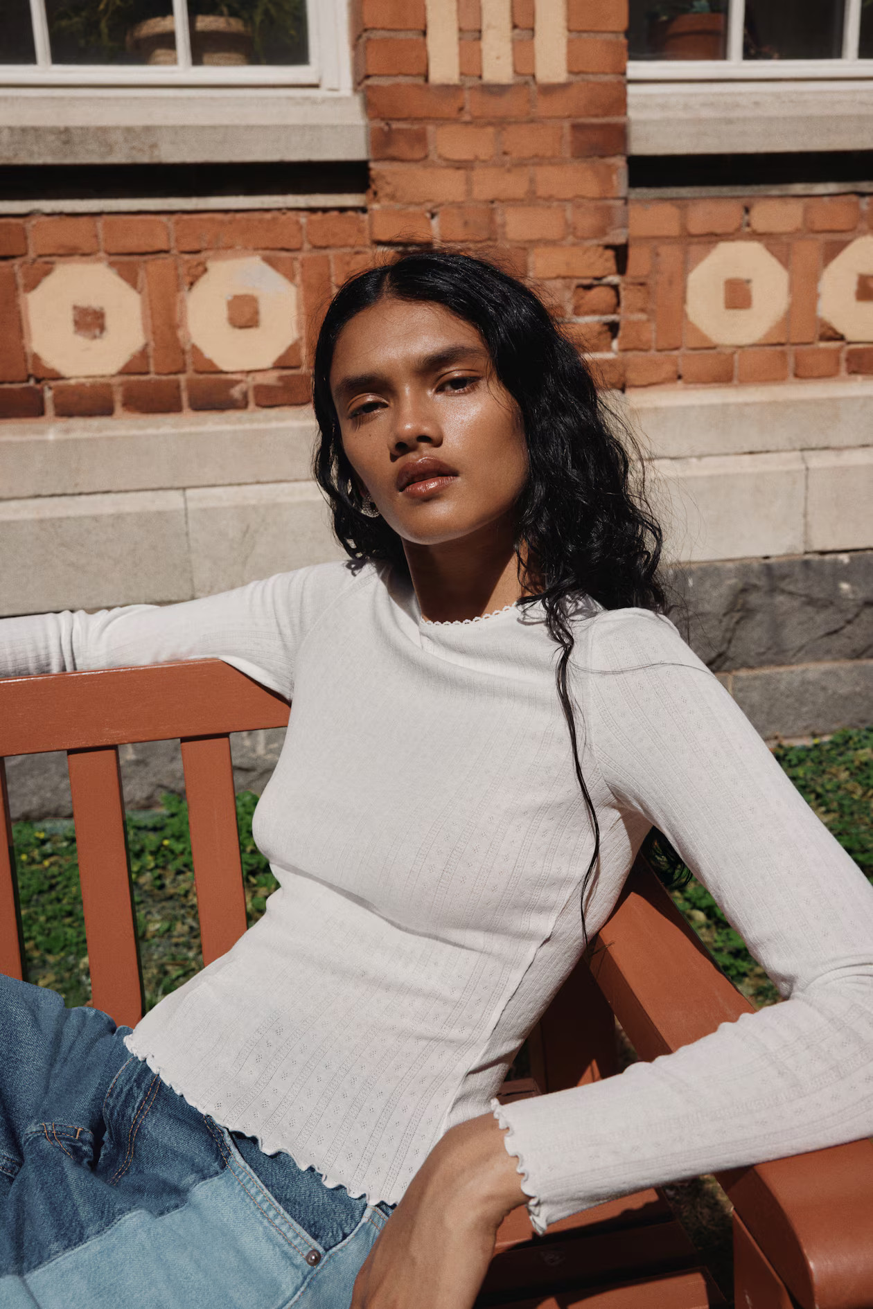 Pointelle jersey top | H&M (UK, MY, IN, SG, PH, TW, HK)