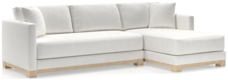 Gather Wood Base 2-Piece Sectional Sofa | Crate & Barrel | Crate & Barrel