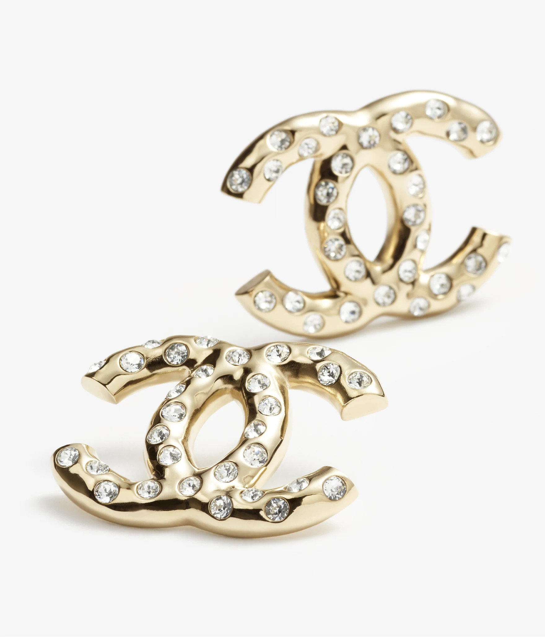 Stud earrings - Metal & strass, gold & crystal — Fashion | CHANEL | Chanel, Inc. (US)