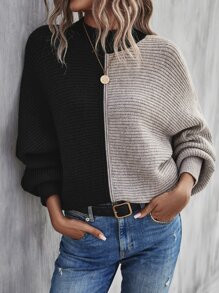 Two Tone Mock Neck Dolman Sleeve Sweater SKU: sw2207140341038880(100+ Reviews)$16.99$21.49-21%S3 ... | SHEIN