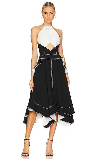Penn Midi Dress in Black & White | Revolve Clothing (Global)