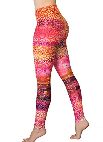 Comfy Yoga Pants – Soft Printed Workout Leggings for Women - Fun Lightweight Printed Yoga Leggings (Sunrise Mandala, US 4-10) | Amazon (US)