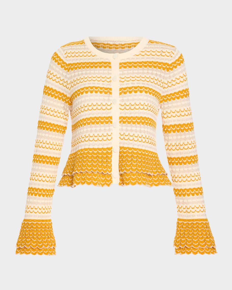 Brit Ruffled Cardigan | Neiman Marcus