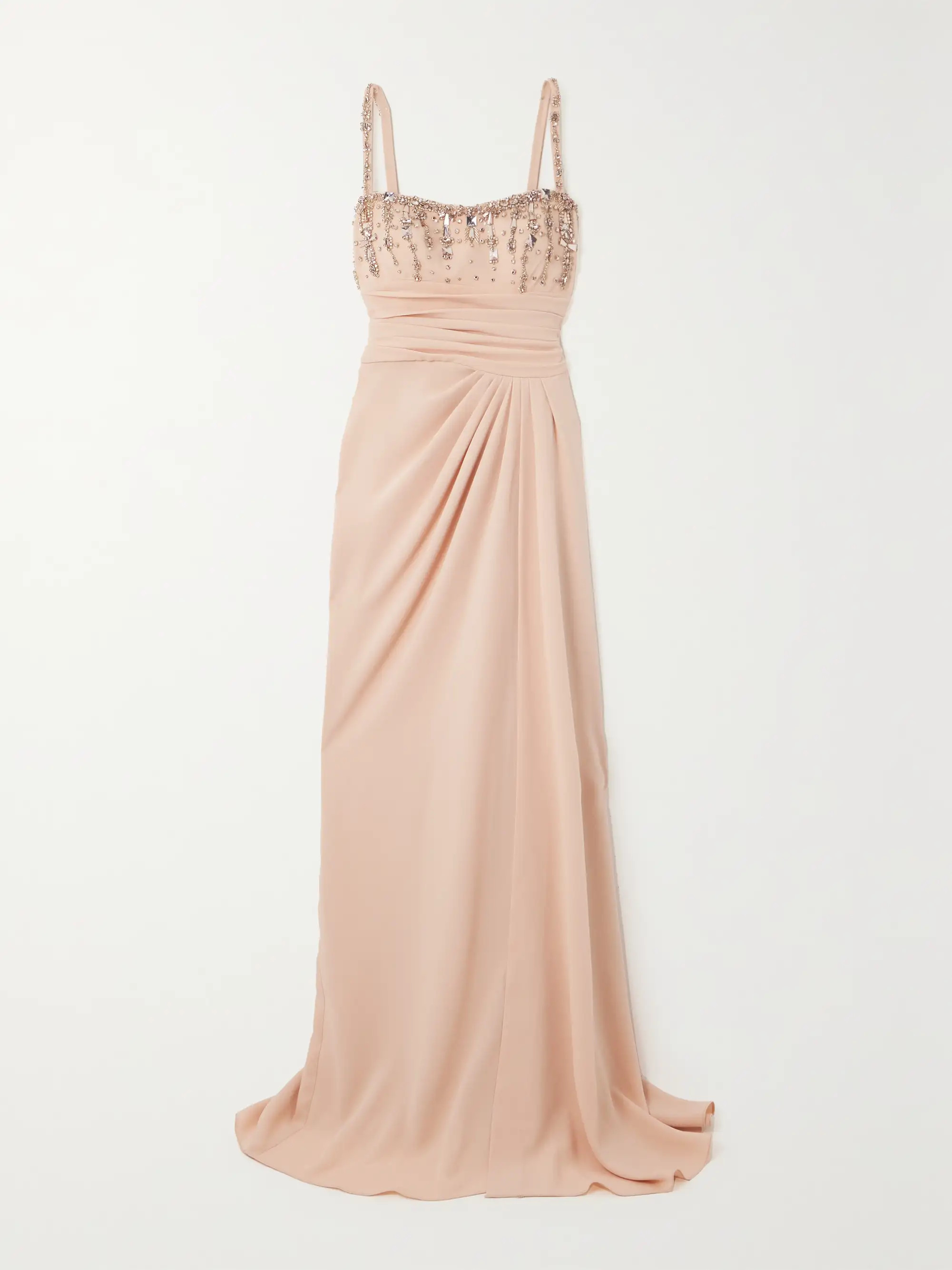Crystal-embellished draped cady gown | NET-A-PORTER (US)