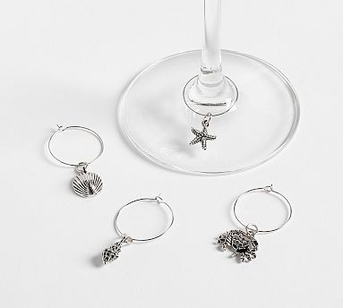 Coastal Wine Charms - Mixed Set of 4 | Pottery Barn (US)