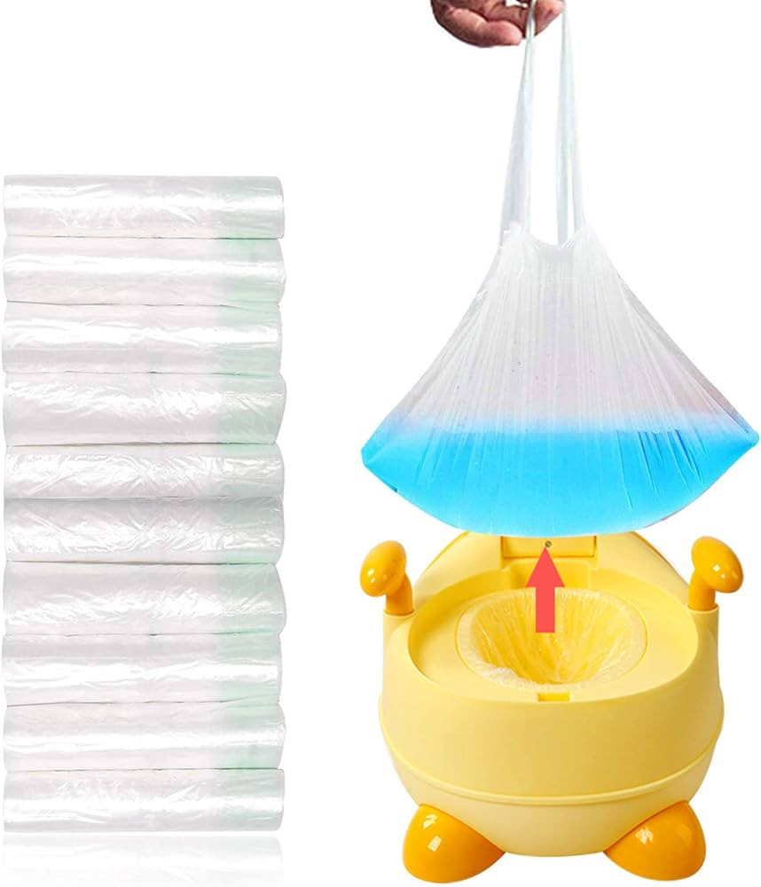 100 Pack Disposable Potty Liners with Drawstring, 17.3”×9.4” Universal Fit Potty Training Ba... | Amazon (US)