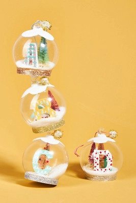 Monogram Snow Globe Ornament | Anthropologie (US)