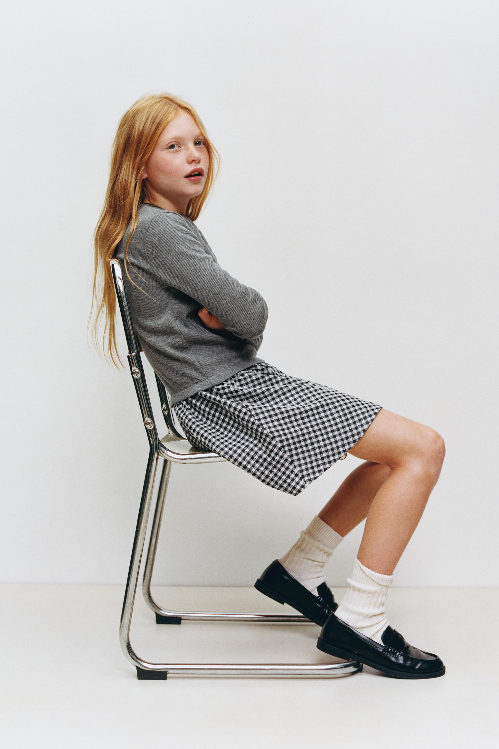 COMBINATION RIBBED PLAID SKIRT DRESS | Zara US