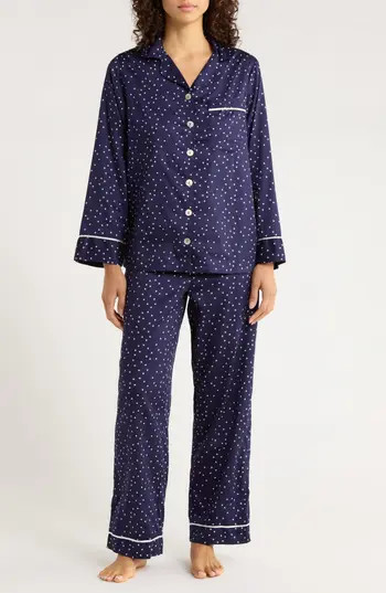 Papinelle Stars Print Cotton Sateen Pajamas in Navy at Nordstrom Rack, Size Small | Nordstrom Rack