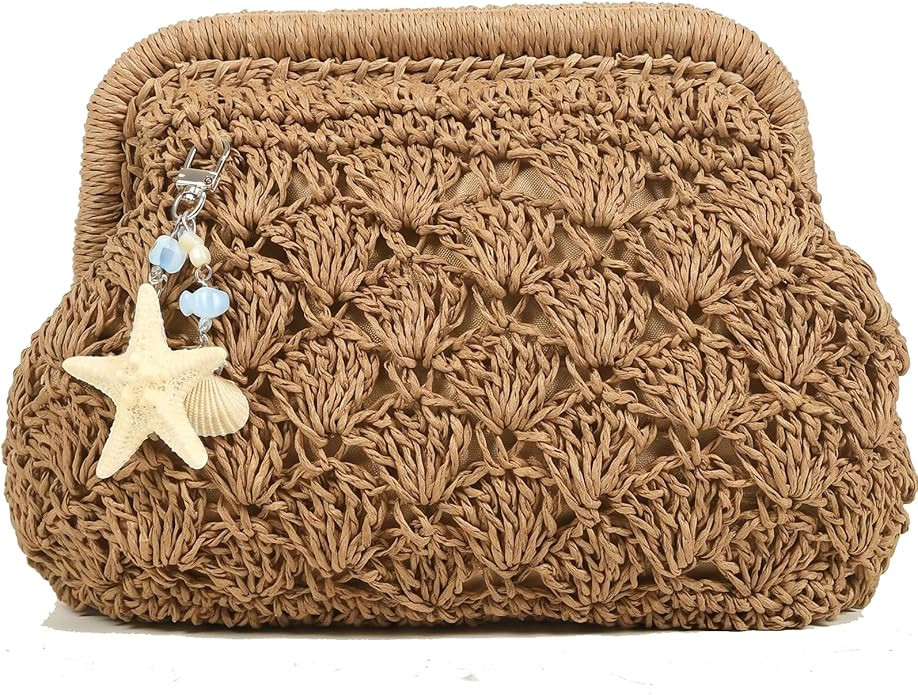 MYHOZEE Straw Clutch Purses for Women Woven Dumpling Crossbody Purse Small Raffia Shoulder Handba... | Amazon (US)