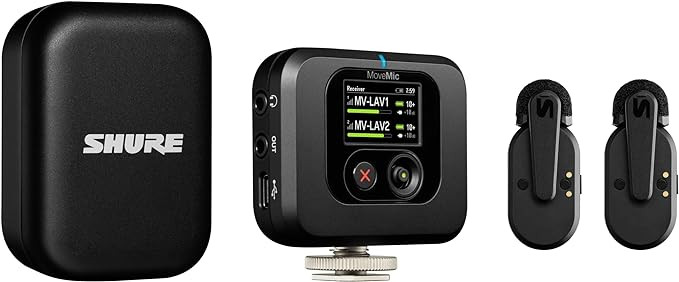 Shure MoveMic Two Kit - Pro Wireless Lavalier Microphones with Camera Receiver for DSLRs, iPhone,... | Amazon (US)