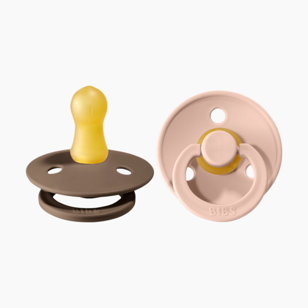 BIBS Natural Rubber Pacifier (2 Pack) in Dark Oak/Blush Size 0-6 months | Babylist
