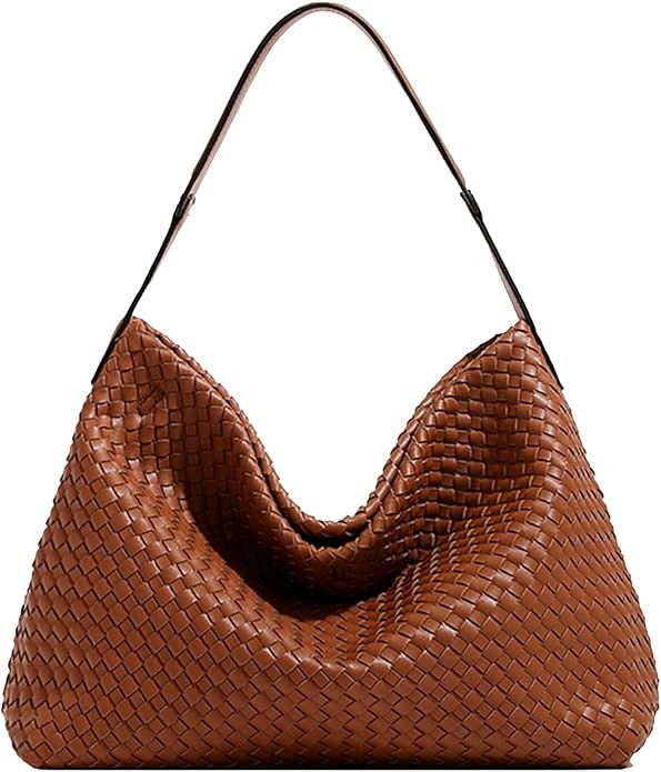 JINMANXUE Women Boston Bag, Woven Hobo Tote Handbag and Purses, Female Satchel Messenger Bags, Fa... | Amazon (US)