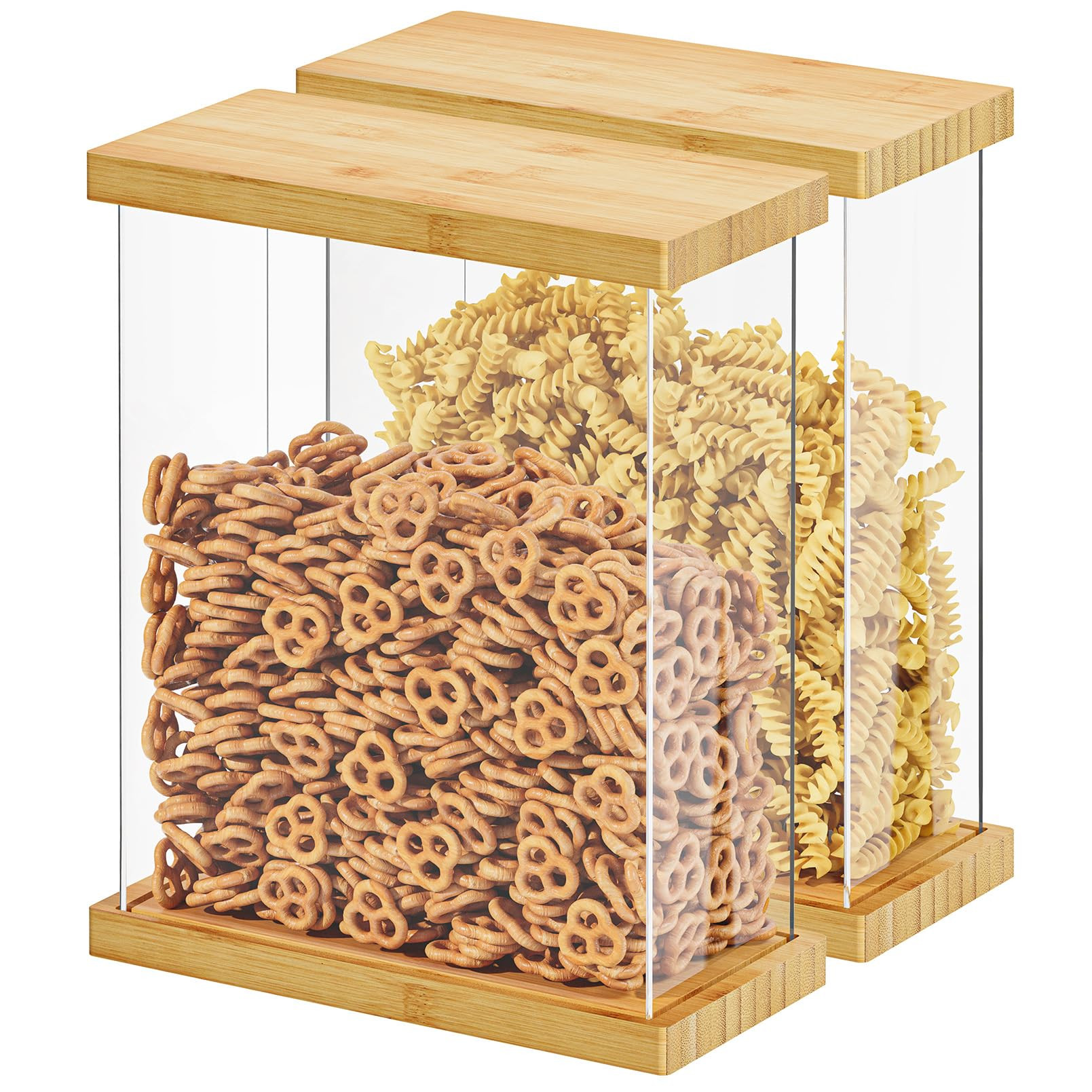 SpaceAid Bamboo Food Storage Container - Airtight Cereal Containers with Lids, Kitchen Cereal Can... | Amazon (US)