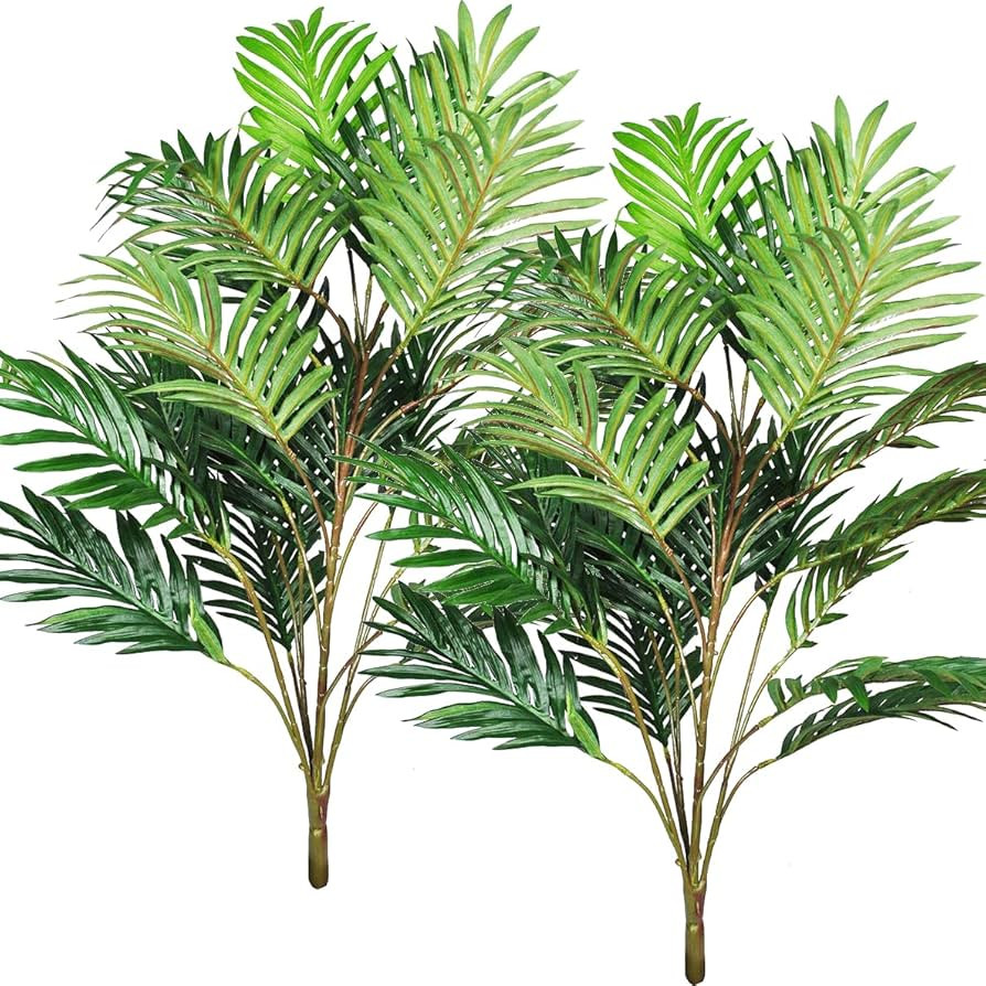 Bird Fiy Artificial Plants Palm Leaves Green Greenery Tree Faux Fake Tropical Large Leaf for Part... | Amazon (US)