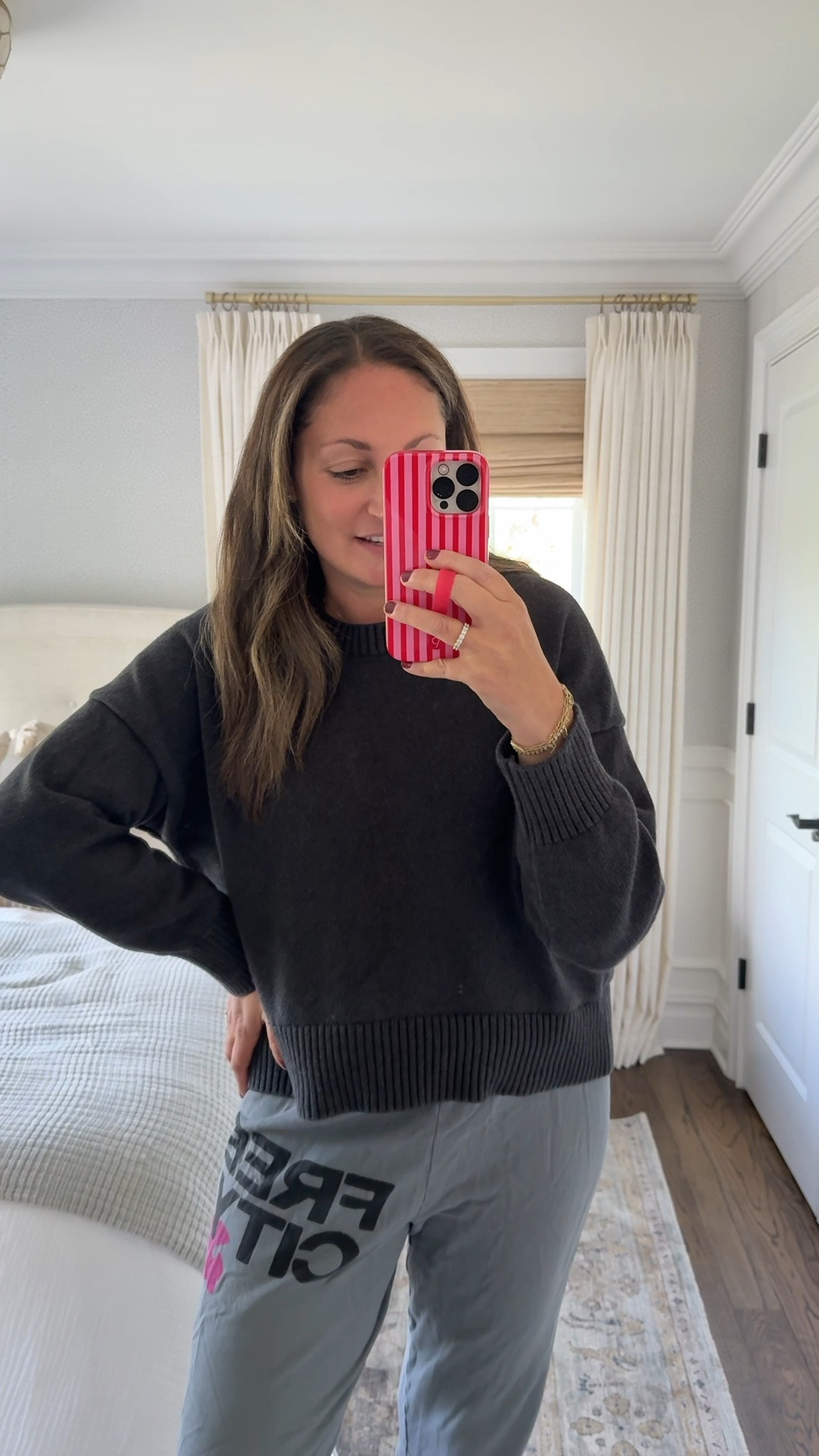 Weekend soccer mom OOTD! If you haven’t tried this @Quince boyfriend sweater yet, you must!! It’s so good and under $40. Wearing my favorite lightweight sweats for a cozy day at home!

#LTKdayinmylife #LTKgrwm #LTKootd