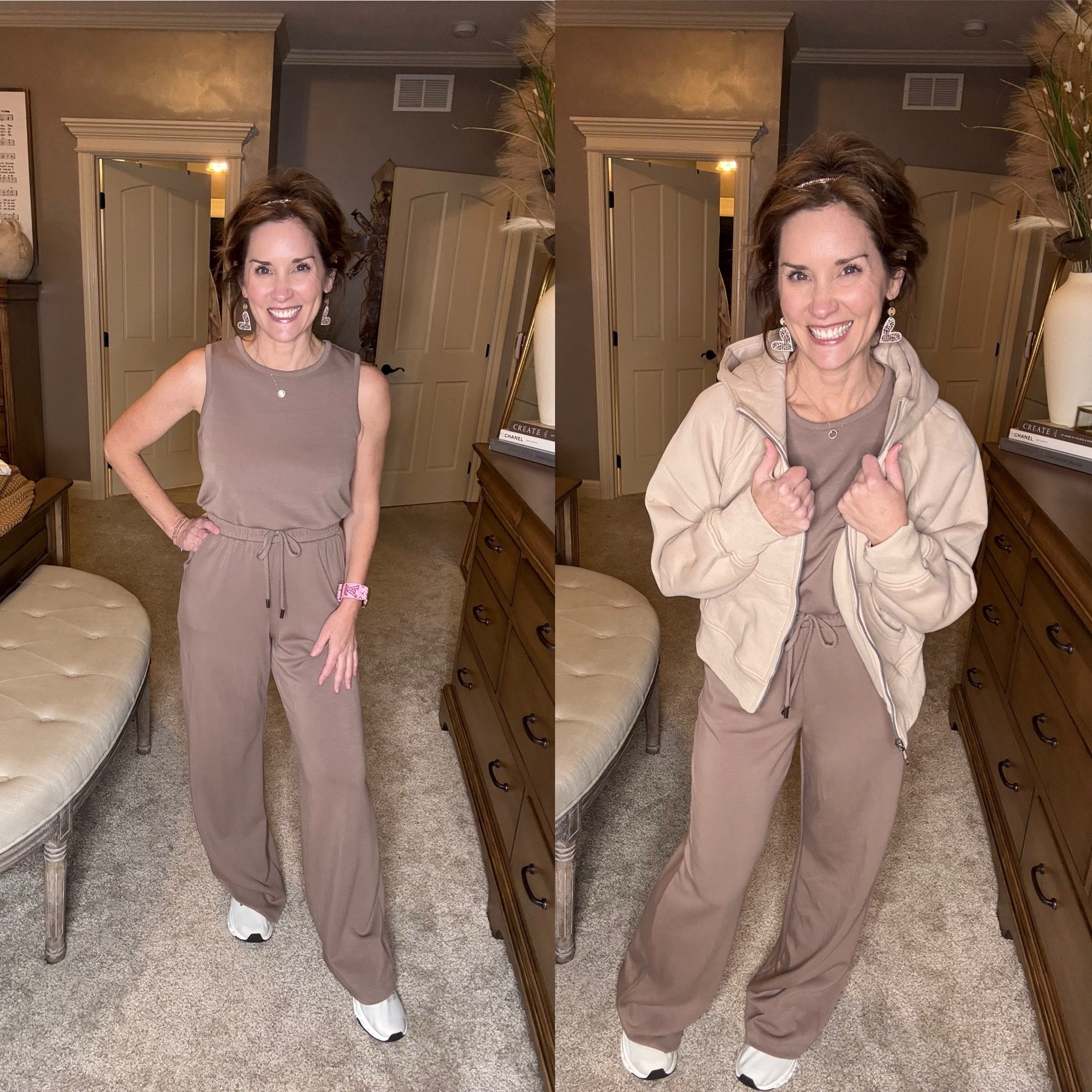Versatile no matter the weather or how you style it  jumpsuit.  Perfect cozy and trendy look for casual or dress it up! 

Wearing a small in jumpsuit and small in jacket  

Crazy Busy Mama 

#LTKOver40 #LTKStyleTip #LTKFindsUnder50