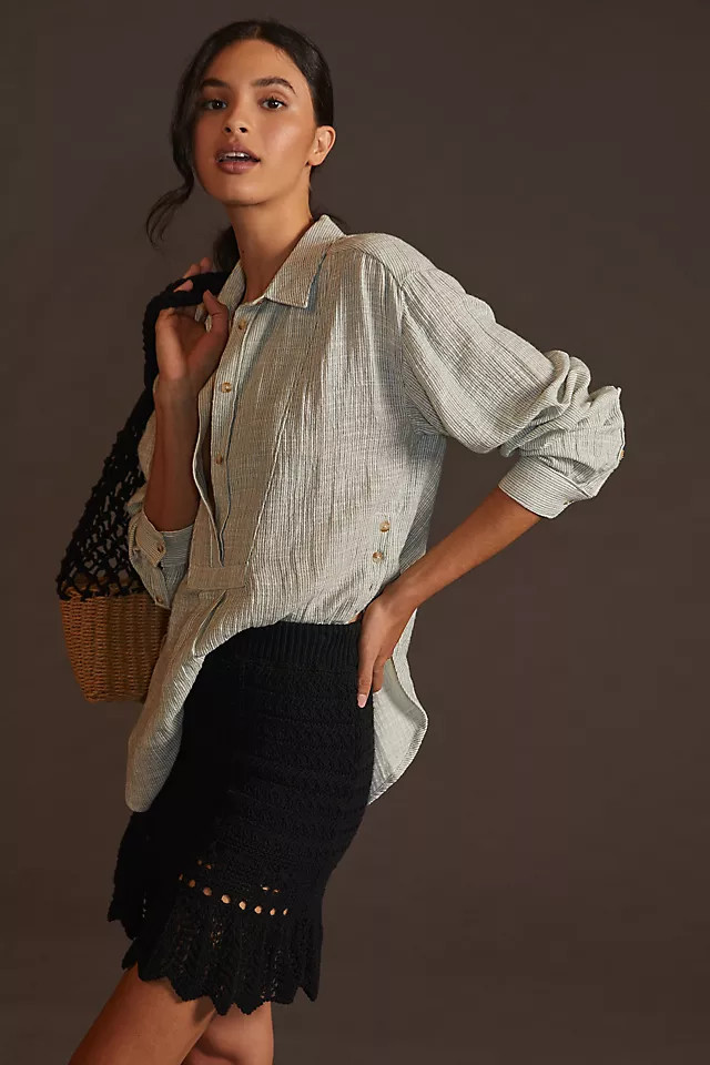 V-Neck Popover Shirt | Anthropologie (US)