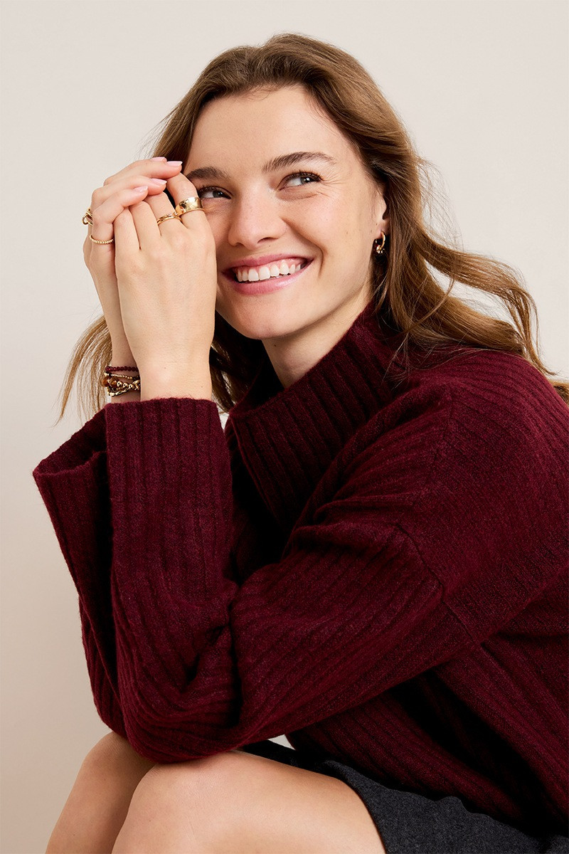 Lindsay Mock Neck Sweater | Francesca's