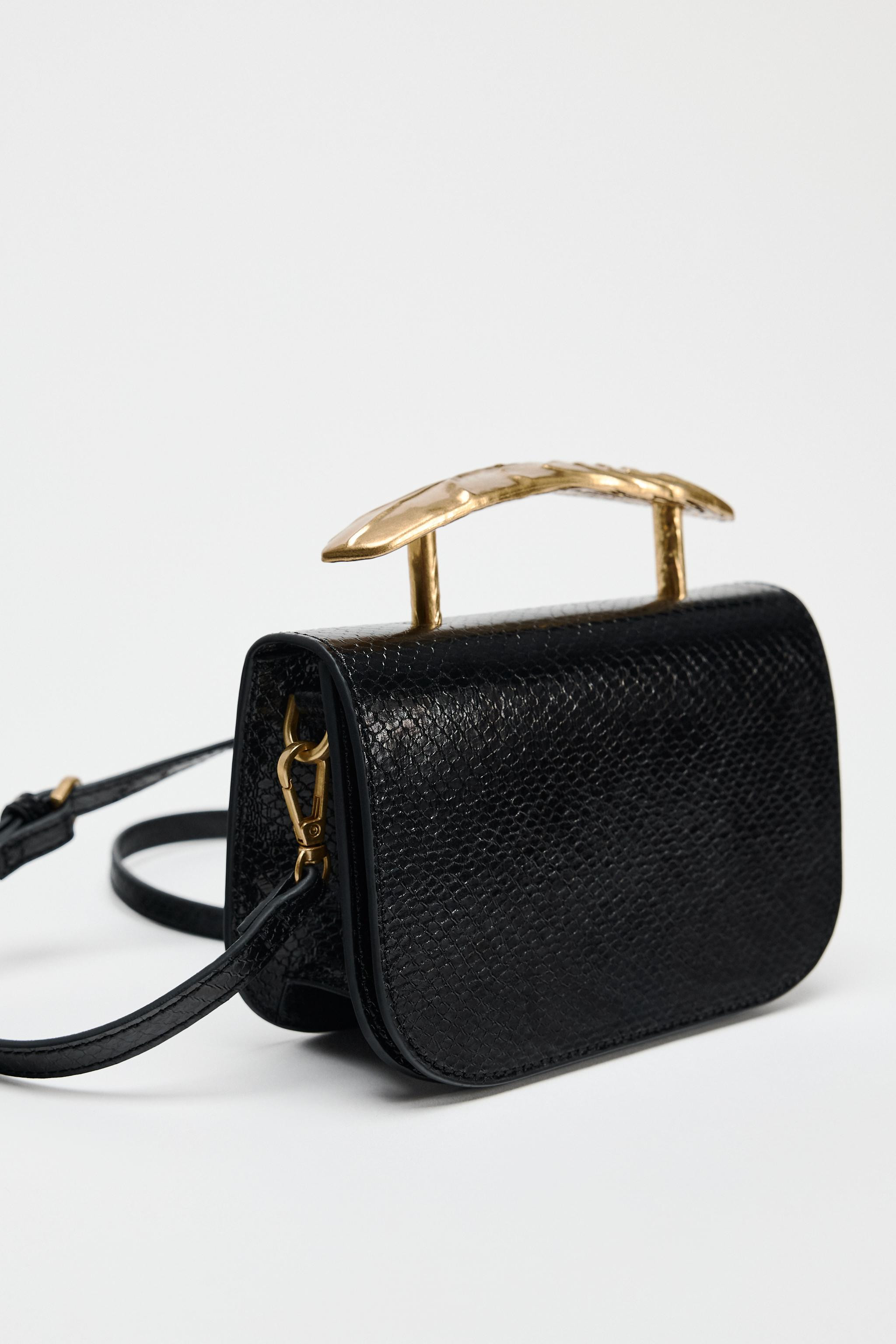 METALLIC HANDLE HANDBAG | Zara US