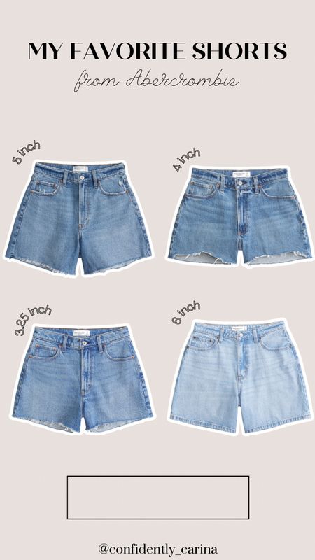 Sharing my favorite Jean shorts from Abercrombie! These are all different seam lengths which I love and they all fit so well! These are such a summer staple in my closet🫶🏻

#LTKFindsUnder100 #LTKMidsize #LTKU