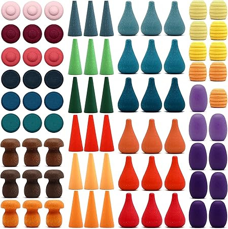 Candywood Large Set Full Rainbow Color Style Wooden Loose Parts Sensory Play Toys, Mandala 7 Shap... | Amazon (US)