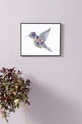 Pressed Floral Hummingbird Wall Art | Anthropologie (US)